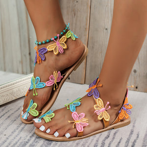 New Toe Set Colorful Holiday Light Butterfly Large Beach Shoes Sandals