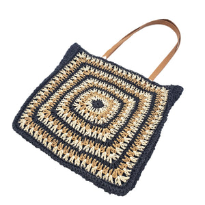 Summer Shoulder Fashion Woven Bag Beach Vacation Retro Casual Style Straw Woven Bag