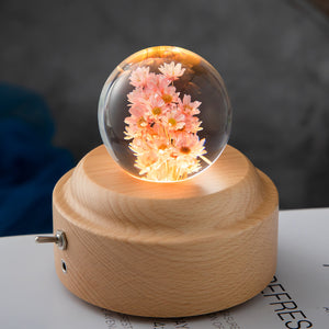 Dandelion Glowing Night Light Crystal Ball Eternal Flower Gift Wooden Birthday Gift for Girl