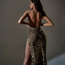 Load image into Gallery viewer, Summer New Fashion Print Slim Fit Split Open Back Bra Strap Dress