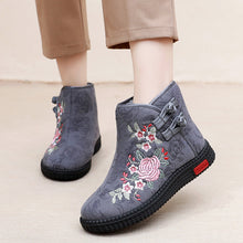 Load image into Gallery viewer, Cloth Shoes, Women&#39;s Cotton Shoes, Winter Plush Insulation, Mother&#39;s Shoes, Retro Ethnic Style Embroidered Shoes, Short Boots, Grandmother&#39;s Shoes