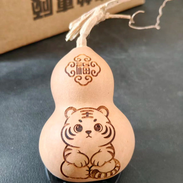 Zodiac Gourd Carving Ornament Pendant Asia Style Gift Natural Handicraft Gourd Moral Ornaments Home Decor