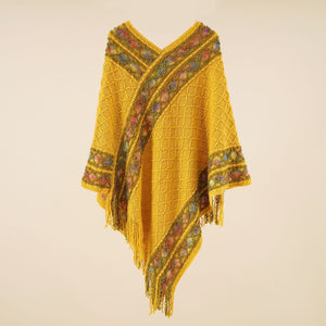 Spring and Autumn New Loose Pullover Knitted Shawl Ethnic Style Pullover Cape