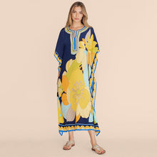 Load image into Gallery viewer, Popular Positioning Printed Beach Blouse Robe-style Casual Vacation Dress Bikini Blouse