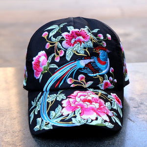 Ethnic Style Embroidered Baseball Hat Spring/Summer Travel Sun Hat Half Top Sun Hat