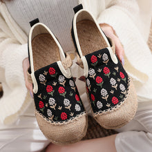 Load image into Gallery viewer, New Women&#39;s Embroidered Linen Flat Shoes