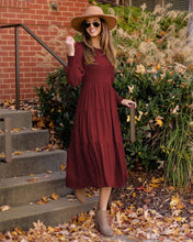 Load image into Gallery viewer, Autumn New Women Elegant Retro French Round Neck High Waist Dress Skirt