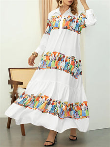 Summer New Print Loose Fit Home Furnishing Sweet Style Dress