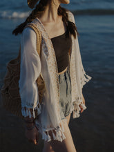 Load image into Gallery viewer, Ethnic Style Embroidery Bohemian Tassel Cardigan, Elegant and Super Immortal Sun Protection Shirt, Beach Outerwear, Loose and Thin Jacket