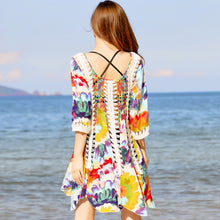 Load image into Gallery viewer, New Printed Hollow Sun Protection Loose and Thin Beach dress