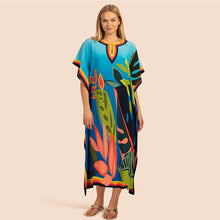 Load image into Gallery viewer, Popular Positioning Printed Beach Blouse Robe-style Casual Vacation Dress Bikini Blouse