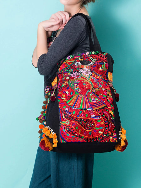 Original Ethnic Style Retro National Tide National Embroidery Shoulder Bag Bag Large Capacity Canvas Women's Bag