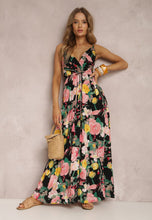 Load image into Gallery viewer, Spring/Summer New Fashion Print Sexy Dress with Deep V-shaped Sleeveless Backless Long Dress