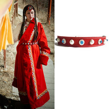 Load image into Gallery viewer, Retro Ethnic Tibetan Clothing Belt Elastic Waist Belt Turquoise Beading Accessories Tibetan Robe Lady Belt