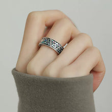 Load image into Gallery viewer, 925 Silver Retro New Color Shell Geometric Graffiti Opening Bracelet Totem Enamel Old Female Niche Design