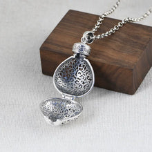 Load image into Gallery viewer, S925 Silver Double-sided Hollow Retro Lotus Sachet Pendant Can Be Opened To Expand Aromatherapy Necklace Gawu Box