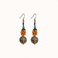 Load image into Gallery viewer, Nepal Tibetan Earrings Ethnic Style Wooden Ear Clips Women's Long Earrings