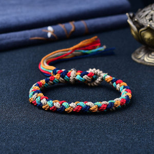 Tibetan Handwoven Colorful Handrope Bracelet Rope Wealth God Bracelet