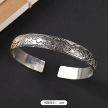 Load image into Gallery viewer, Handmade Miao Silver Old Bracelet Female Ethnic Style Retro Court Chinese Sculpture Ancient Silver Bracelet Personality Exotic Bracelet