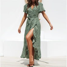 Load image into Gallery viewer, Womenswear temperament commuter lace waist show thin print women&#39;s maxi dress
