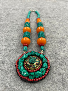 Tibetan Nepalese Necklace Retro Long Versatile Sweater Chain Necklace Pendant