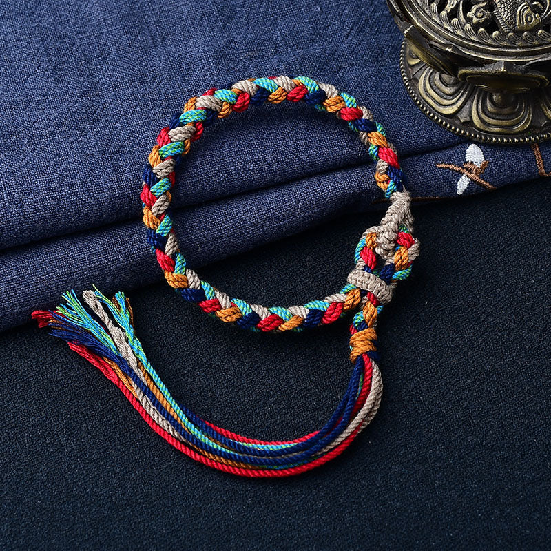 Tibetan Handwoven Colorful Handrope Bracelet Rope Wealth God Bracelet