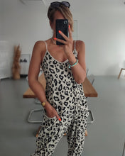 Load image into Gallery viewer, Summer New Leopard Print Loose Casual Strap Jumpsuit