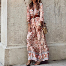 Load image into Gallery viewer, Autumn New Casual Style Bohemian Mid length Printed Dress