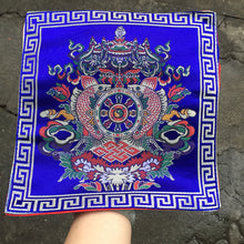 Load image into Gallery viewer, Tibetan Style Cloth Mat Embroidered with Eight Auspicious Crosses, Diamond Pestle, Bell Pestle, Tablecloth