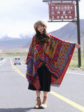 Load image into Gallery viewer, Autumn and Winter Ethnic Bohemian Warm Big Shawl Hooded Cape Scarf