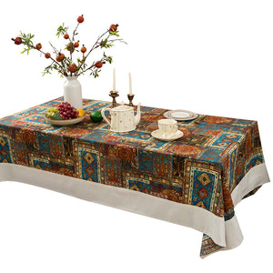 Bohemian Cotton Linen Tablecloth, Living Room, Coffee Table, Household Rectangular Dining Table, Table Mat, Dustproof Tablecloth