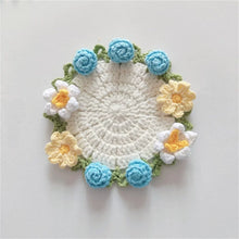 Load image into Gallery viewer, Hand-crocheted Coaster Finished Product, Flower Wool, Flower Insulation Pad