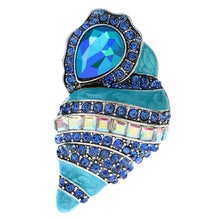 Load image into Gallery viewer, Retro New Style Diamond Inlaid Conch Brooch Huayou Enamel Brooch