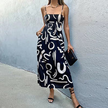 Load image into Gallery viewer, Women&#39;s Summer Fashion Print Waist Suspender Dress