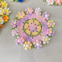 Load image into Gallery viewer, Hand Crocheted Wool Lily of The Valley Coaster Thermal Insulation Pad Small Bouquet for Girls Gifts