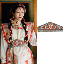Load image into Gallery viewer, Retro Ethnic Tibetan Clothing Belt Elastic Waist Belt Turquoise Beading Accessories Tibetan Robe Lady Belt
