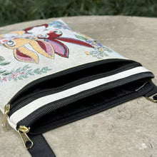 Load image into Gallery viewer, Woven Flower Cloth Bags, Retro Mobile Phone Change Bags, Two-layer Black Belts