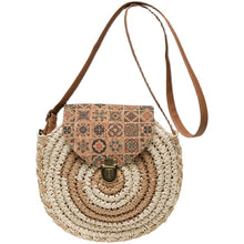 Load image into Gallery viewer, Summer Ethnic Style Woven Literature and Art Sen Series Bag for Women&#39;s Crossbody, Minority Grass Woven Large Capacity Round Cake Bag