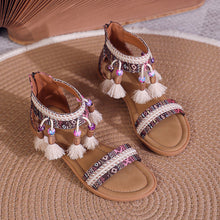 Load image into Gallery viewer, Bohemian Summer New Ethnic Fairy Open Toe Beaded Roman Sandals