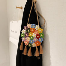 Load image into Gallery viewer, Ethnic Style, New Trend, Fashionable Tassel, Small Round Bag, Niche Design, Crossbody Handmade Woven Bag