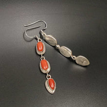 Load image into Gallery viewer, Niche Nepalese Style Handmade Jewelry Coral Stone Fashion Women&#39;s Tibetan Style Personality Creative Retro Ethnic Style Earrings