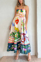 Load image into Gallery viewer, New Suspender Printed Sleeveless Large Swing Dress