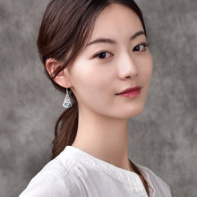 Load image into Gallery viewer, Sterling Silver Ethnic Style Earrings Openwork Pattern Fashion Shell Earrings Vintage Tibetan Style
