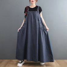 Load image into Gallery viewer, Spring/Summer New Loose Slim denim Slim Strap Long Dress Large Swing Dress