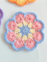 Load image into Gallery viewer, Hand-crocheted Coaster Cute Phoenix Tail Flower Coaster Tea Mat Wool Woven Hand Crochet Flower Piece