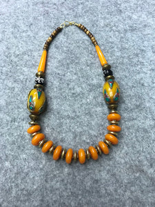 Nepali handmade Tibetan jewelry, vintage ethnic style, trendy fashion, exaggerated large necklace