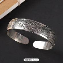 Load image into Gallery viewer, Handmade Miao Silver Old Bracelet Female Ethnic Style Retro Court Chinese Sculpture Ancient Silver Bracelet Personality Exotic Bracelet