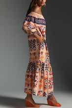 Load image into Gallery viewer, Summer New Retro Print Off Shoulder Loose Pocket Dress