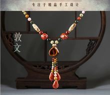 Load image into Gallery viewer, Ethnic Style High-end Ceramic Sweater Chain Women&#39;s Long Versatile Pendant Autumn and Winter Necklace 2023 New Jewelry Pendant