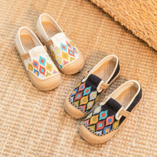 Load image into Gallery viewer, Cross Stitch Colorful Peacock Pattern/different Footwear Spring Linen Shoes